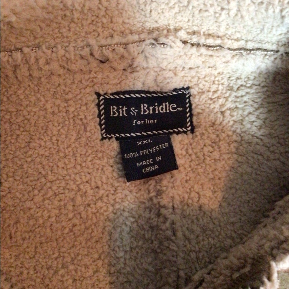 Tan Faux Suede Sherpa-Lined Jacket 2xl. (1aa) - Picture 5 of 12